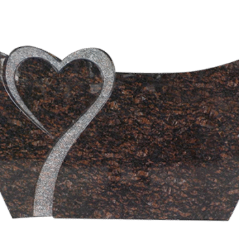 Design 33628 Stippled Heart 3-0x0-6x2-0 AP Tan Brown Curved Die w/ Recessed Stippled Heart on Front Only
