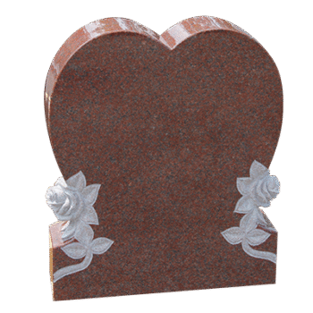 Single Heart with flowers 2-0x0-6x2-4 P5 India Red Fully carved flowers