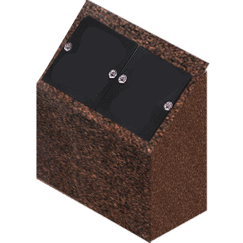 Companion Cremation Pillar 1-6x0-9x1-6 P5 Tan Brown (2) 6x10 core holes with lids and 1" rosettes