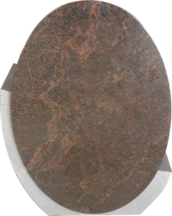 Tall Oval Design 2-6x0-8x4-0 AP Rustic Brown Frosting Recessed Border on Front Only