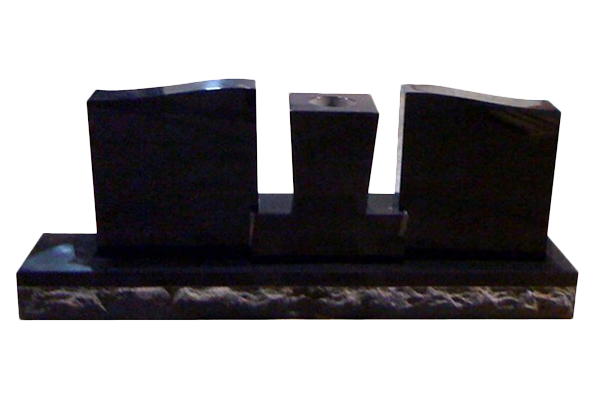 WIN203APJB.png Wing Monument Set - AP Jet Black, 7-0x1-0x0-6 Base PFT/BRP/2" PM; (2) Half Serp Wings 2-0x0-6x1-10; Plinth 1-10x0-8x0-6 Taper Vase 0-8x0-6x0-10 w/ Core & Drain Hole - Image 1